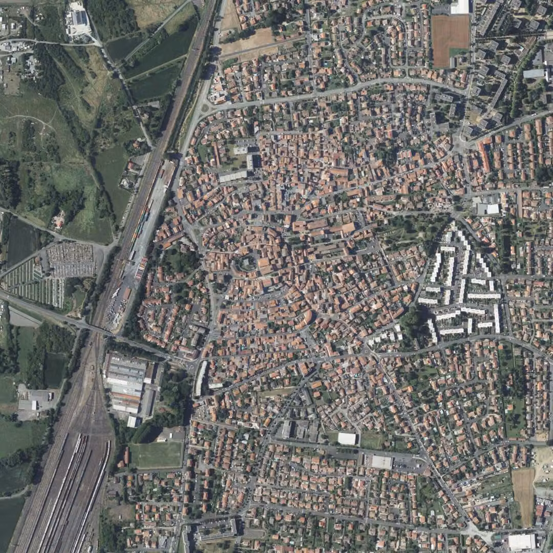 Gerzat aujourd'hui, le centre vu du ciel
