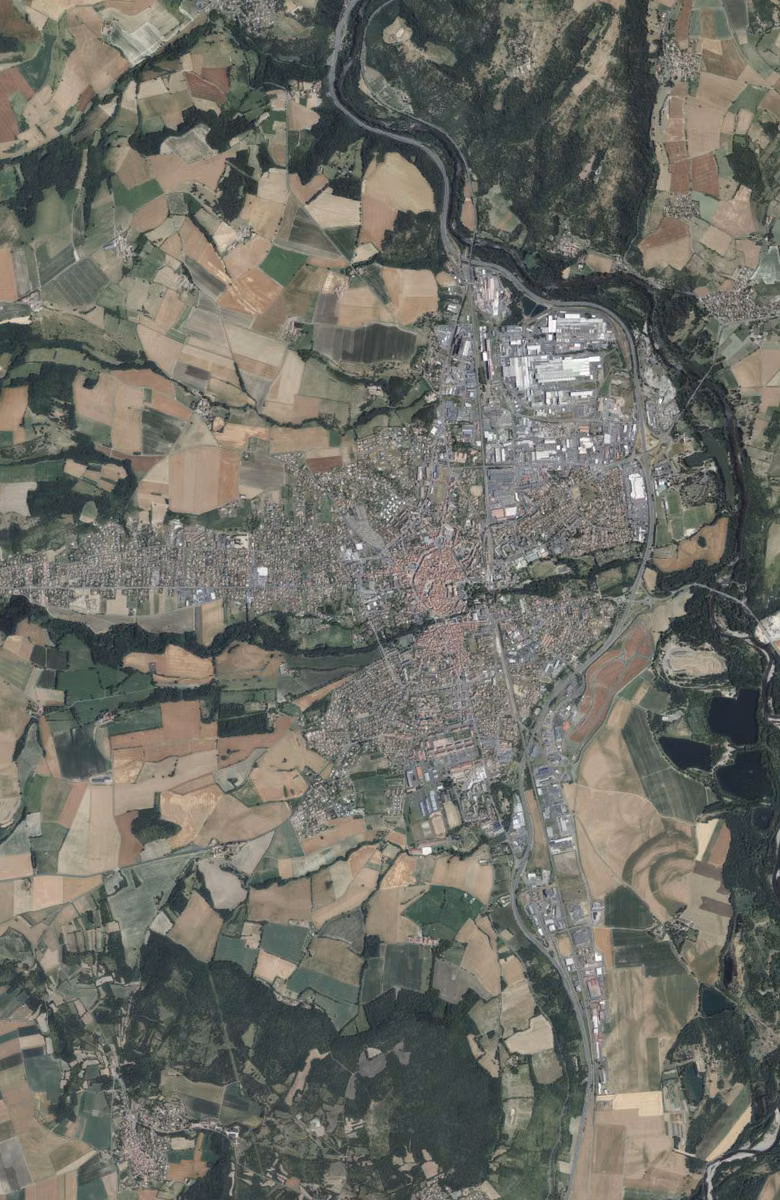 Issoire aujourd'hui, le territoire vu du ciel