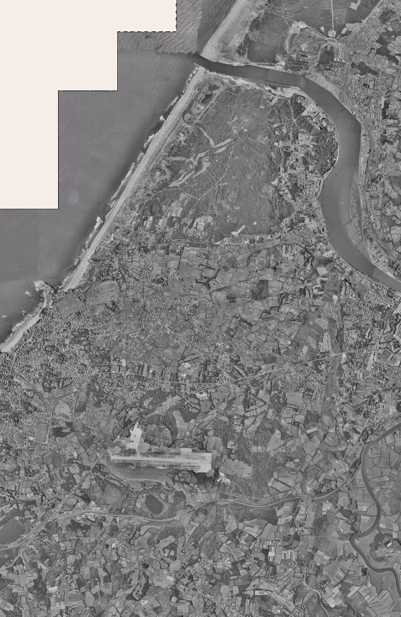 Anglet en 1954, le territoire vu du ciel, au même cadrage