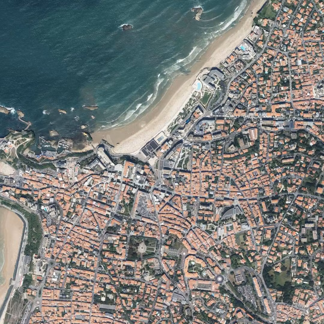 Biarritz aujourd'hui, le centre vu du ciel