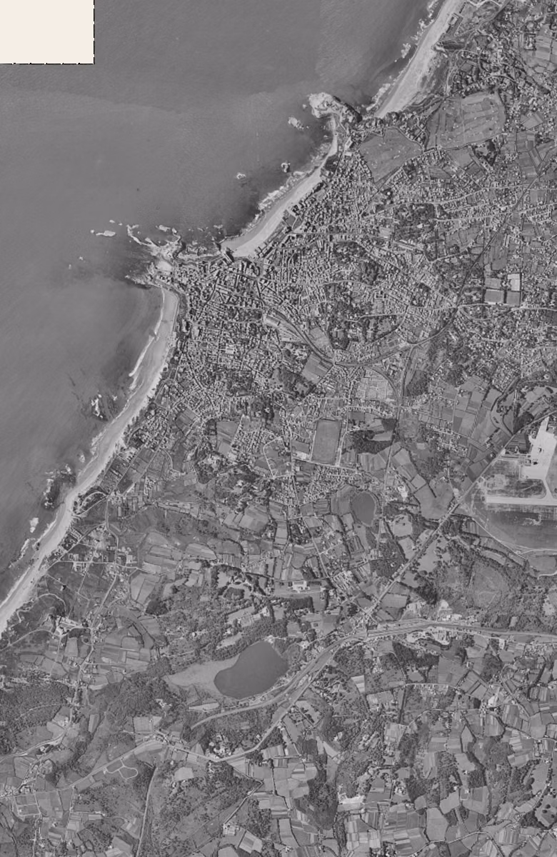Biarritz en 1954, le territoire vu du ciel, au même cadrage