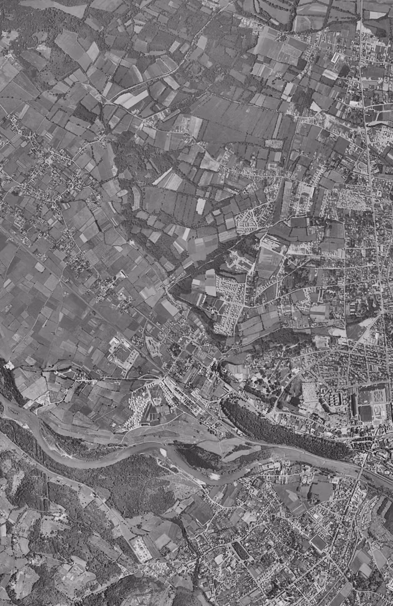 Billère en 1959, le territoire vu du ciel, au même cadrage