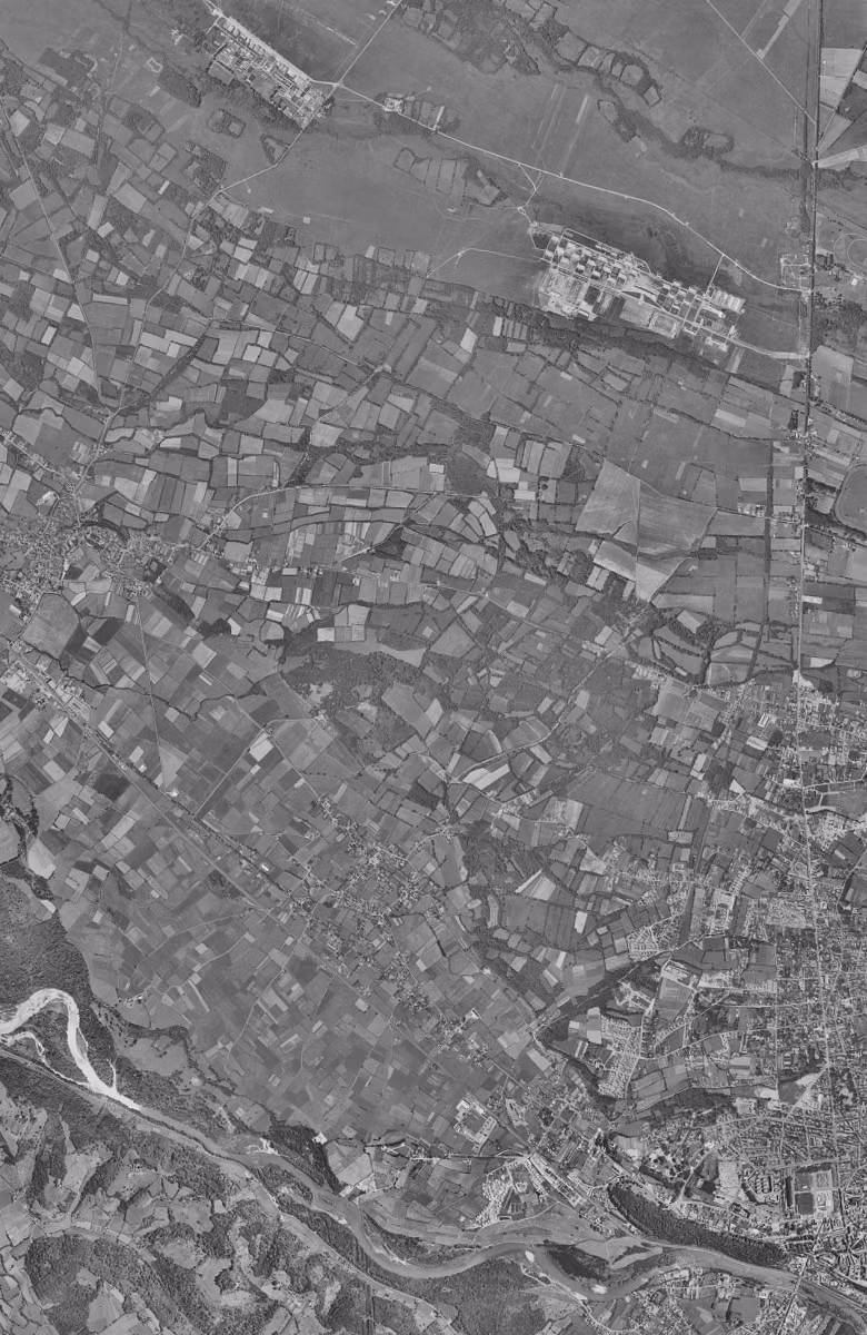 Lons en 1959, le territoire vu du ciel, au même cadrage