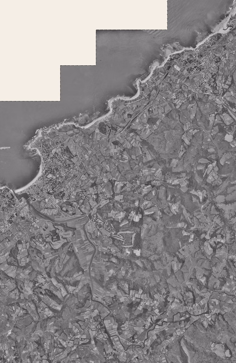 Saint-Jean-de-Luz en 1954, le territoire vu du ciel, au même cadrage