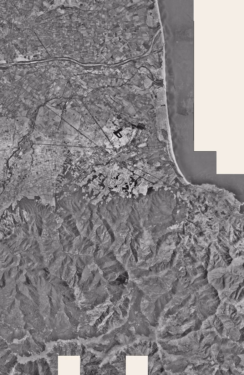 Argelès-sur-Mer en 1953, le territoire vu du ciel, au même cadrage