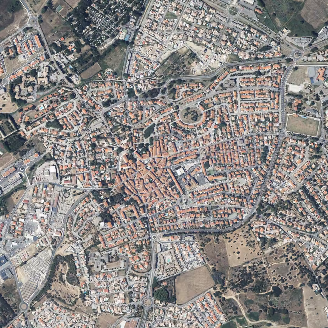 Saint-Cyprien aujourd'hui, le centre vu du ciel
