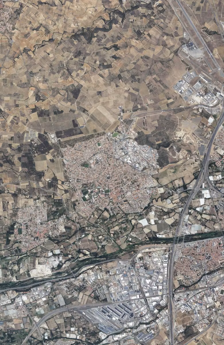Saint-Estève aujourd'hui, le territoire vu du ciel