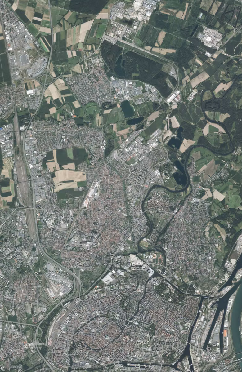 Bischheim aujourd'hui, le territoire vu du ciel