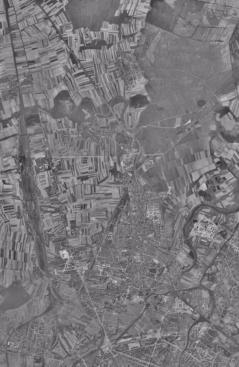 Hœnheim en 1958, le territoire vu du ciel, au même cadrage