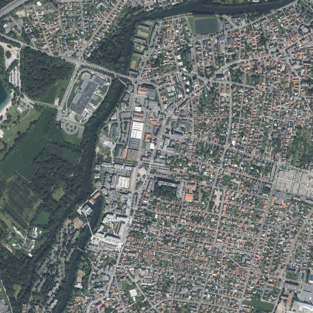 Illkirch-Graffenstaden aujourd'hui, le centre vu du ciel