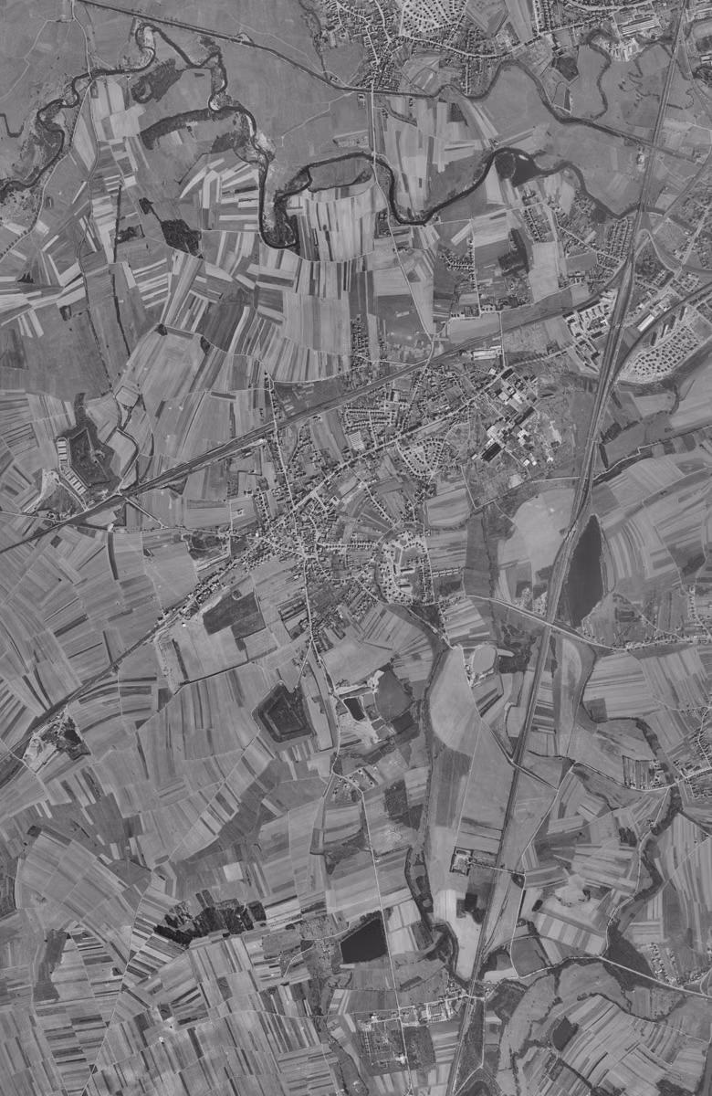 Lingolsheim en 1956, le territoire vu du ciel, au même cadrage