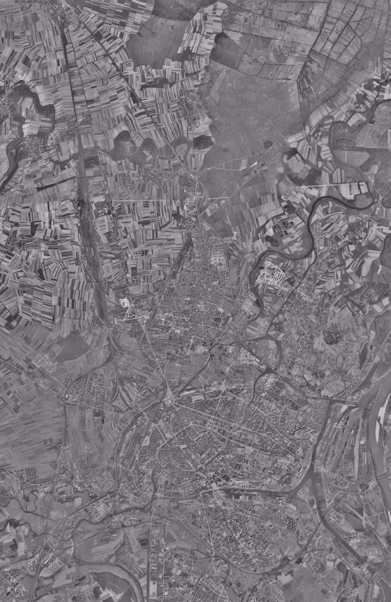 Schiltigheim en 1958, le territoire vu du ciel, au même cadrage