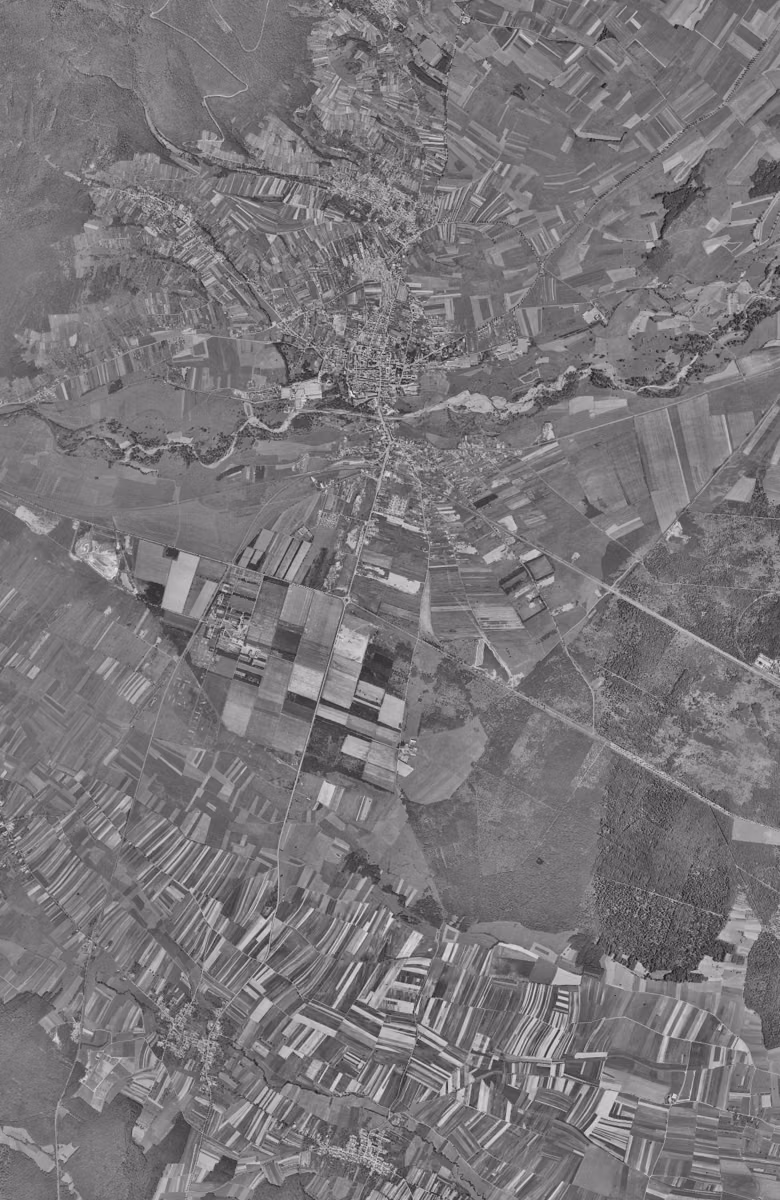 Cernay en 1956, le territoire vu du ciel, au même cadrage