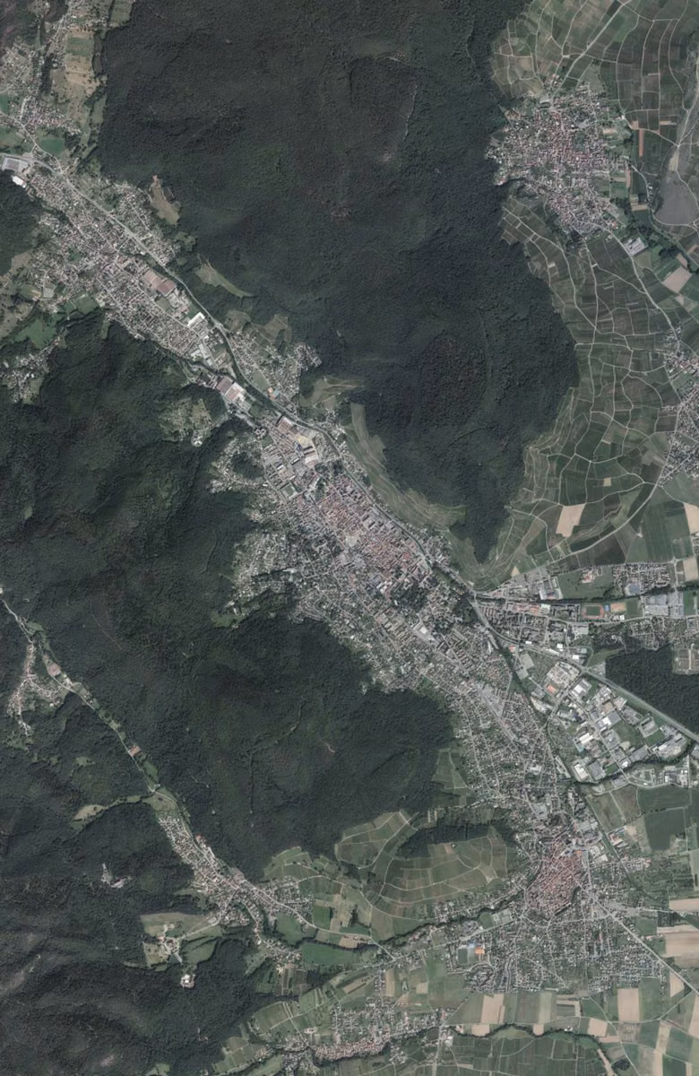 Guebwiller aujourd'hui, le territoire vu du ciel