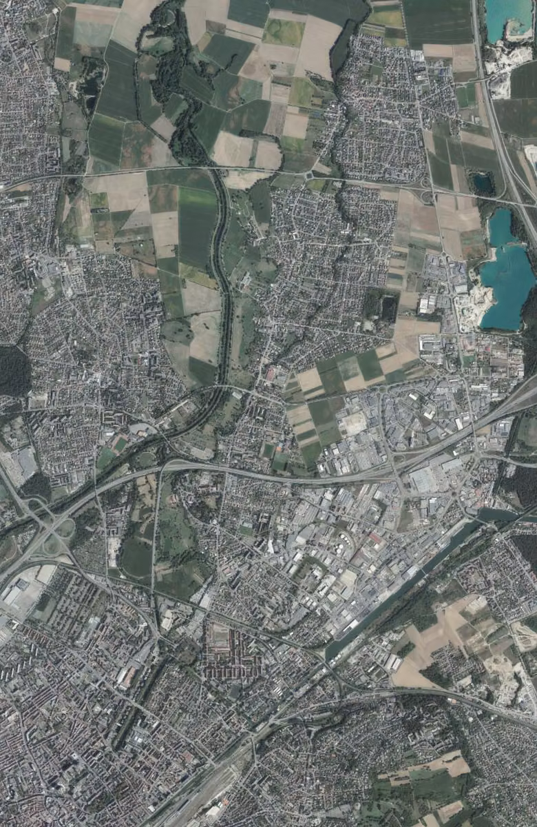 Illzach aujourd'hui, le territoire vu du ciel