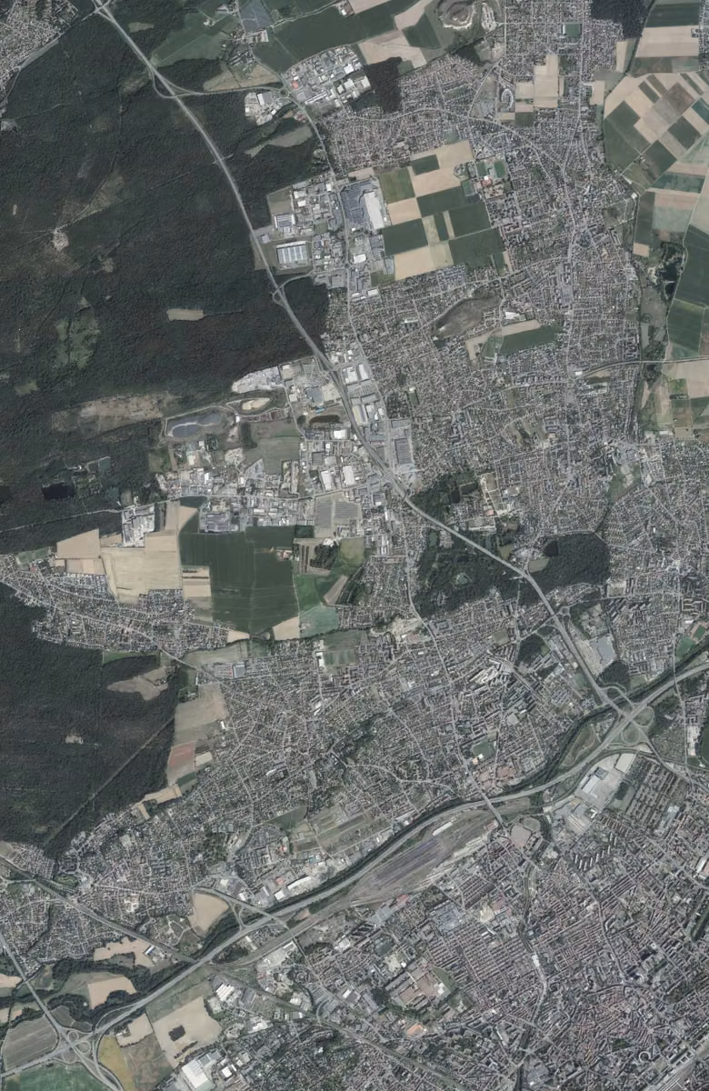 Kingersheim aujourd'hui, le territoire vu du ciel