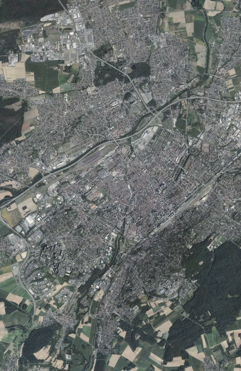 Mulhouse aujourd'hui, le territoire vu du ciel