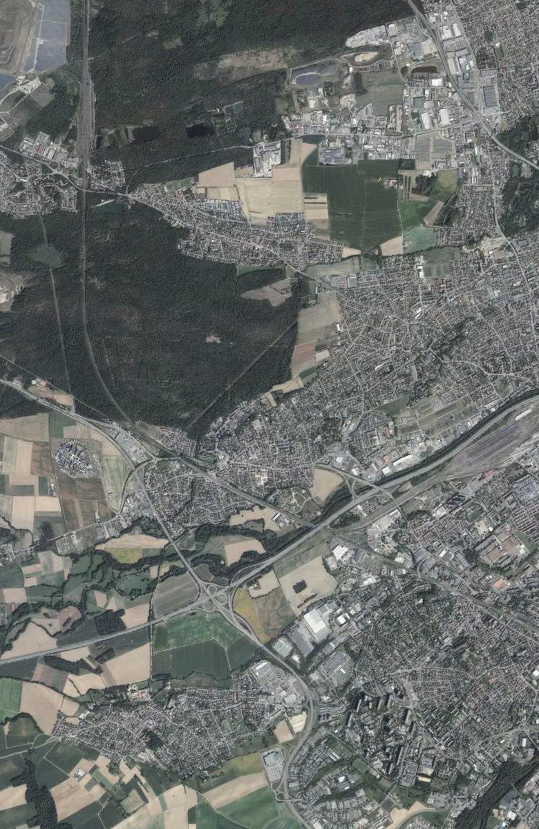 Pfastatt aujourd'hui, le territoire vu du ciel