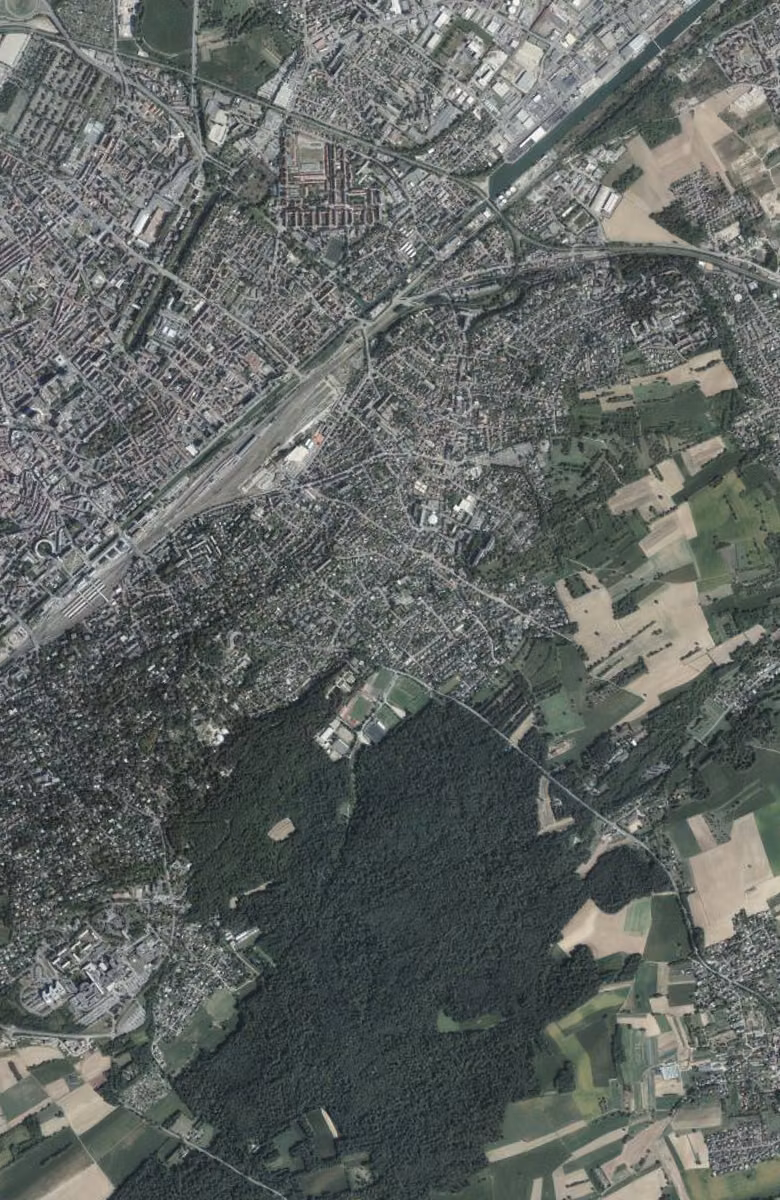Riedisheim aujourd'hui, le territoire vu du ciel