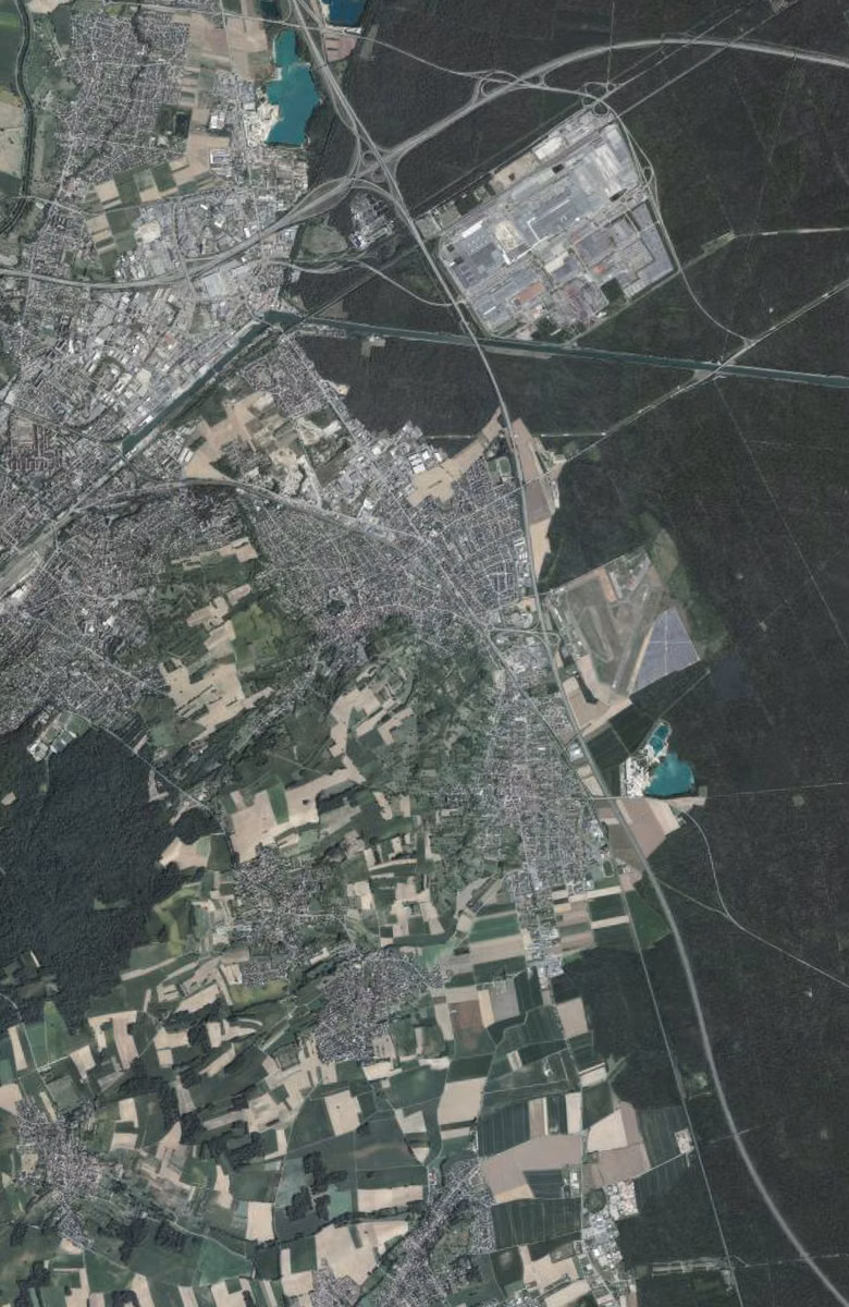 Rixheim aujourd'hui, le territoire vu du ciel
