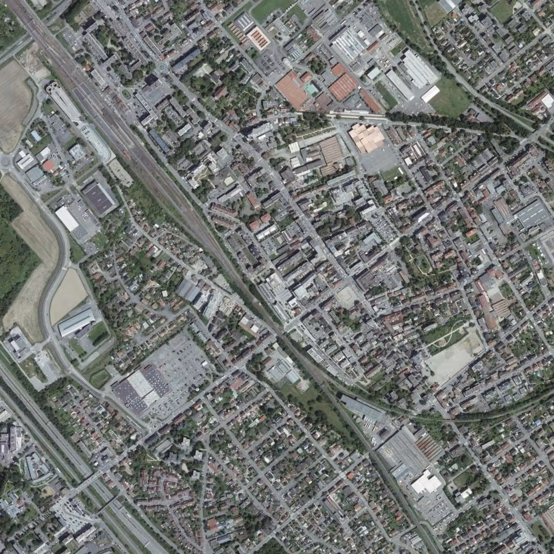 Saint-Louis aujourd'hui, le centre vu du ciel