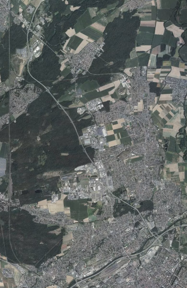 Wittenheim aujourd'hui, le territoire vu du ciel