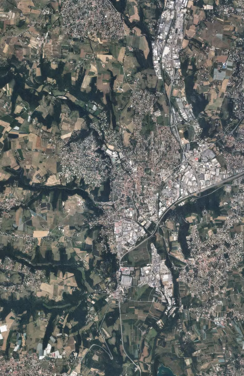 Brignais aujourd'hui, le territoire vu du ciel