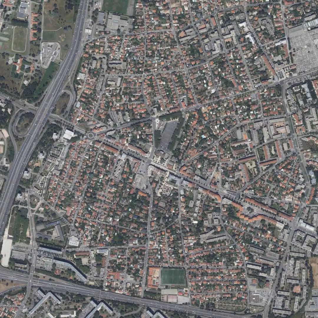 Bron aujourd'hui, le centre vu du ciel