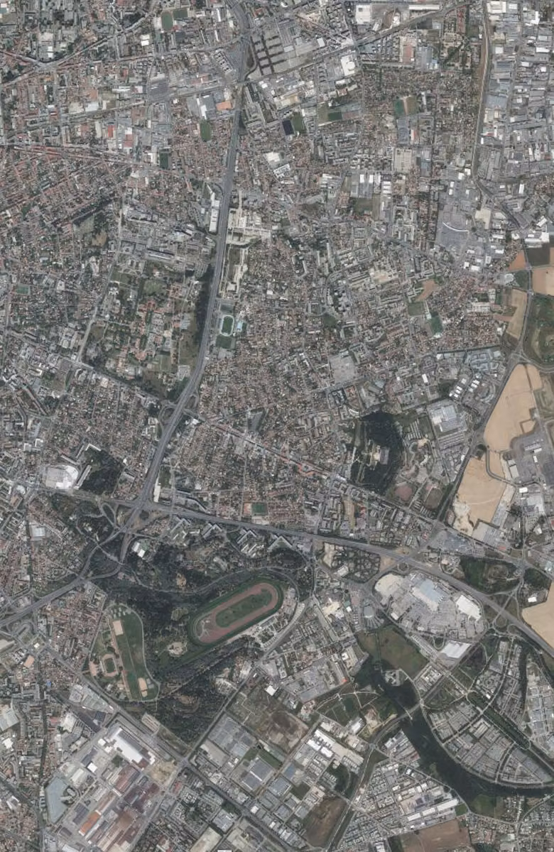 Bron aujourd'hui, le territoire vu du ciel