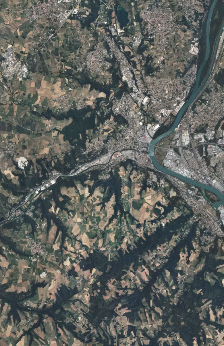 Givors aujourd'hui, le territoire vu du ciel