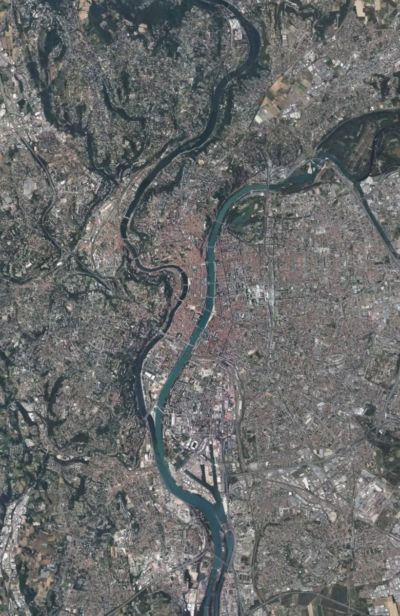 Lyon aujourd'hui, le territoire vu du ciel