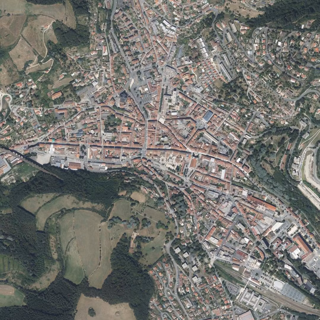 Tarare aujourd'hui, le centre vu du ciel
