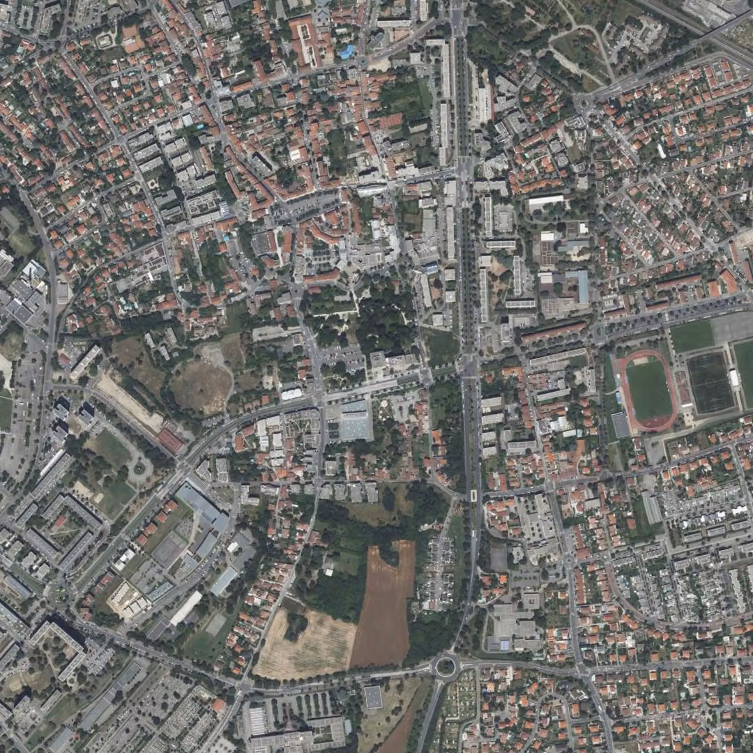 Vénissieux aujourd'hui, le centre vu du ciel