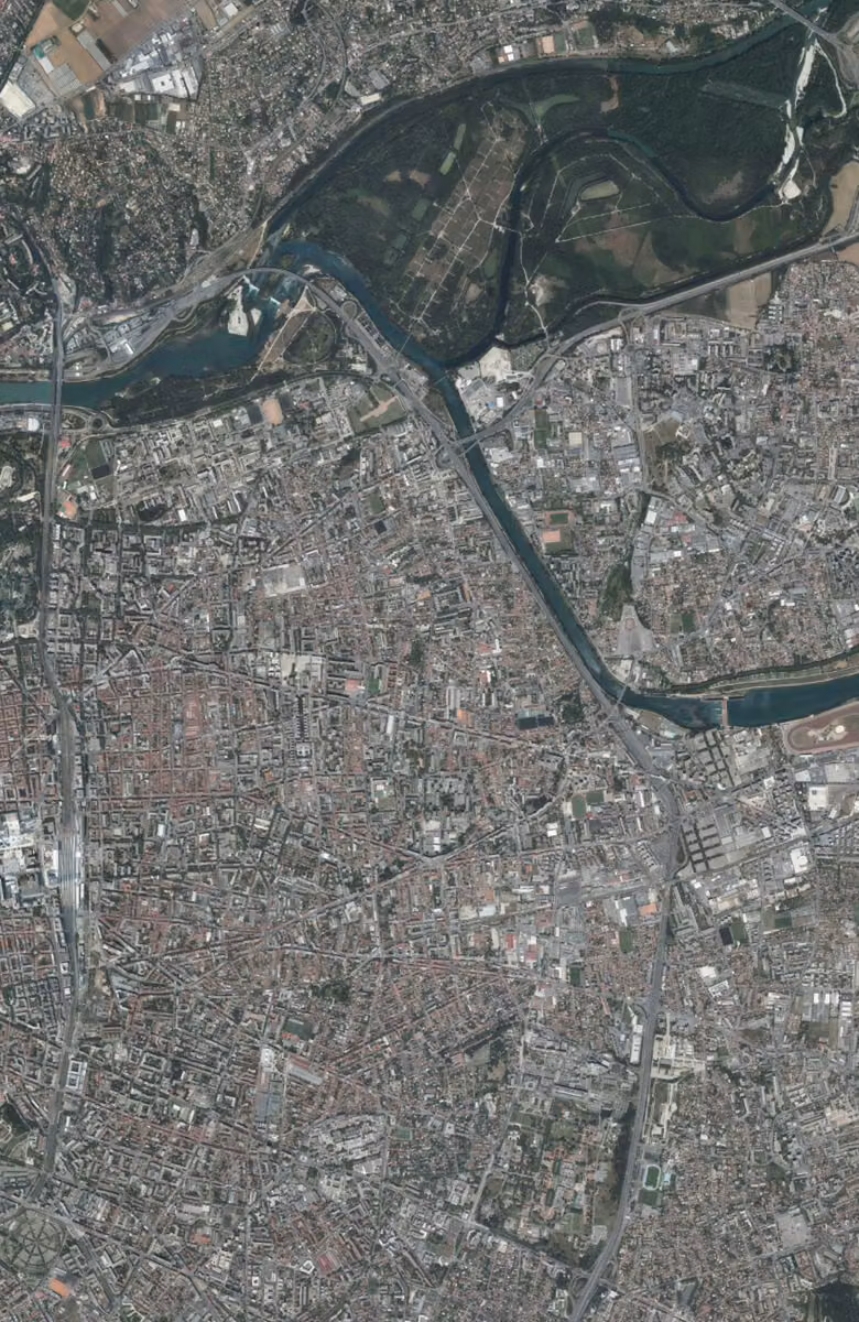 Villeurbanne aujourd'hui, le territoire vu du ciel