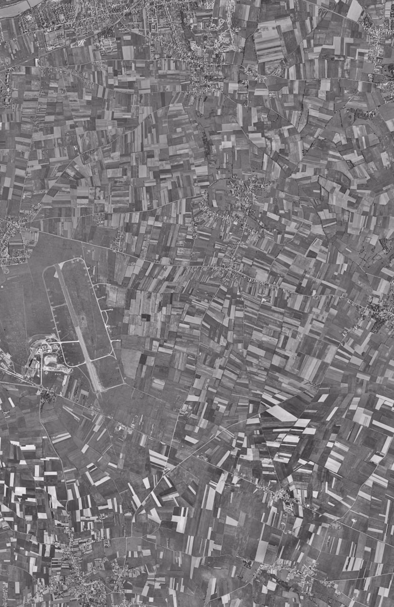 Chassieu en 1956, le territoire vu du ciel, au même cadrage