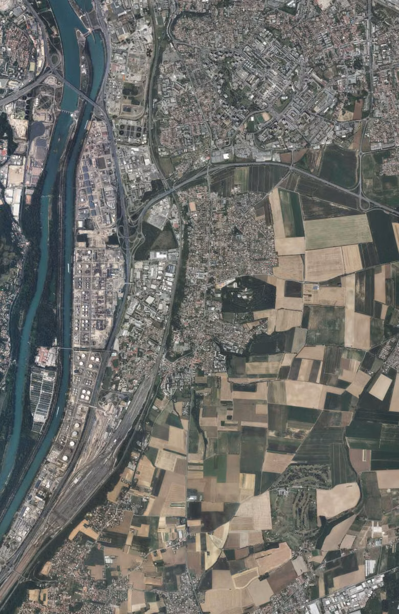 Feyzin aujourd'hui, le territoire vu du ciel