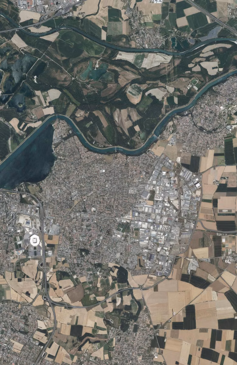 Meyzieu aujourd'hui, le territoire vu du ciel