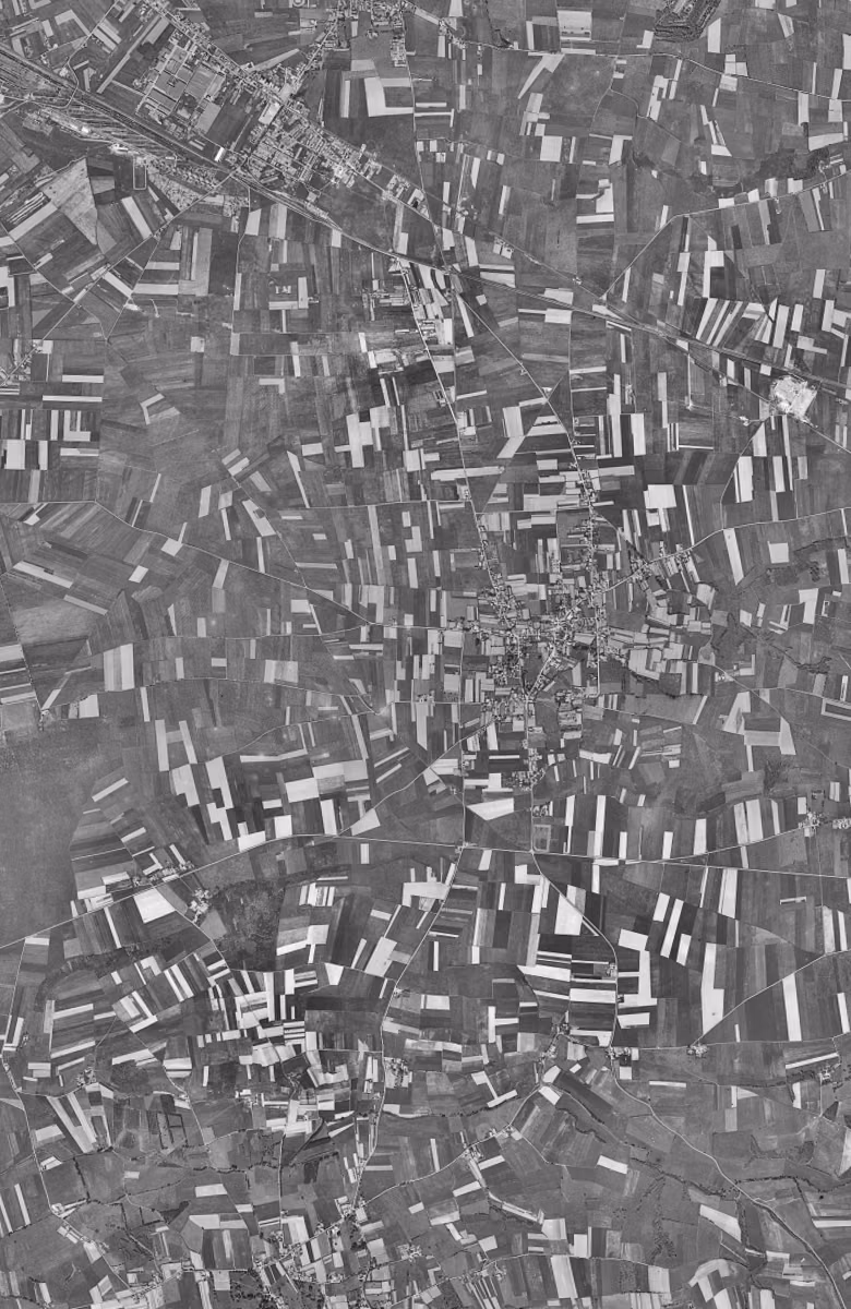 Mions en 1954, le territoire vu du ciel, au même cadrage