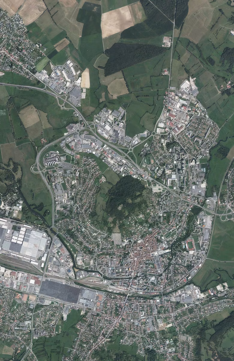 Vesoul aujourd'hui, le territoire vu du ciel