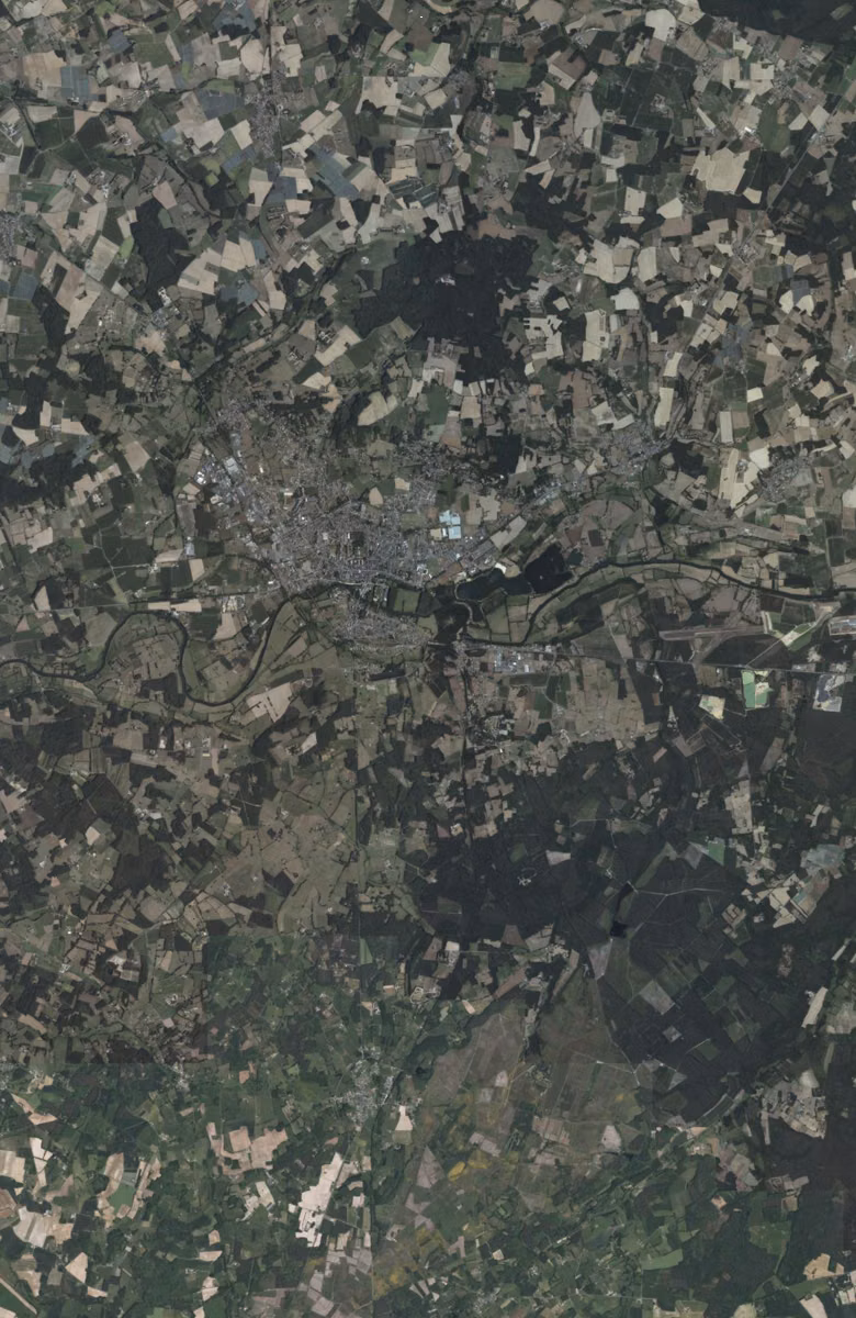 La Flèche aujourd'hui, le territoire vu du ciel