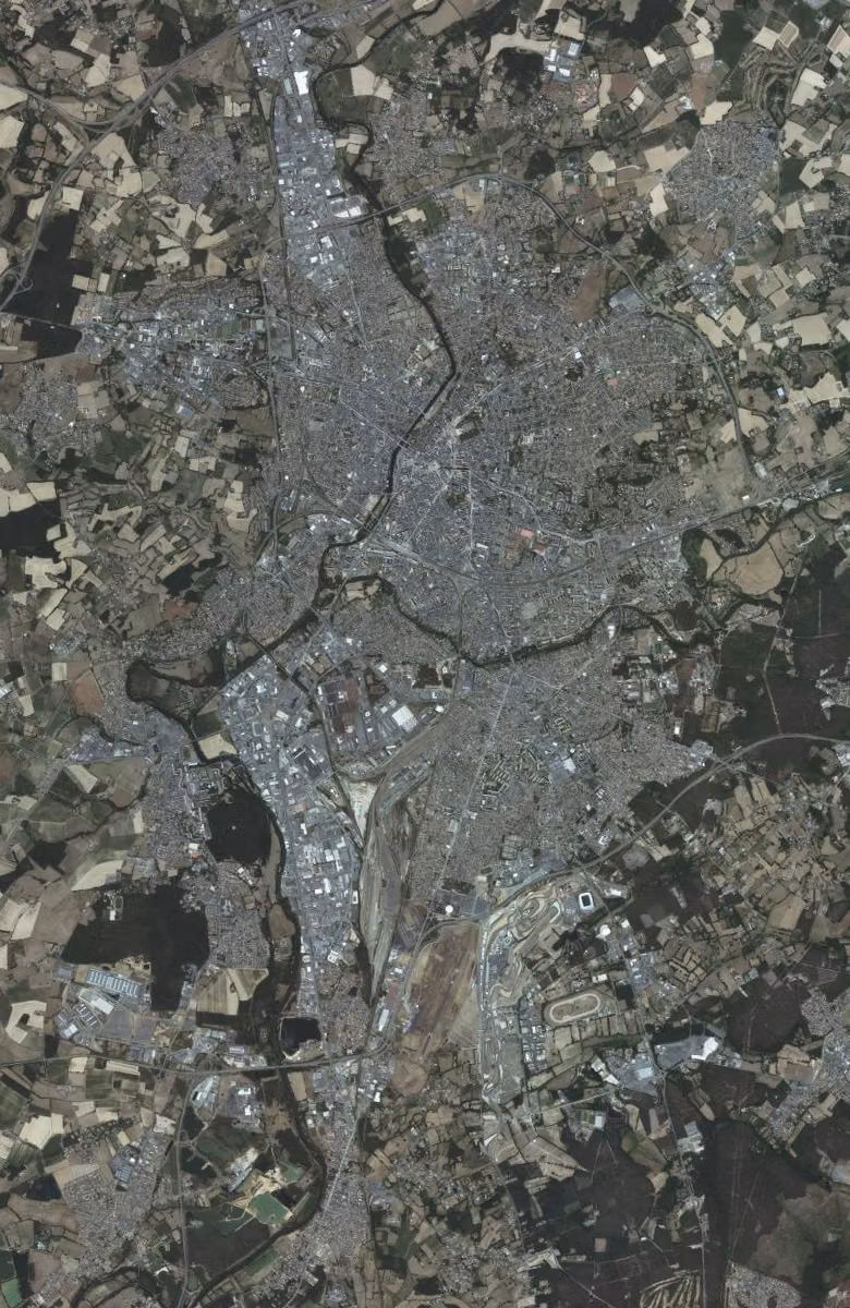 Le Mans aujourd'hui, le territoire vu du ciel