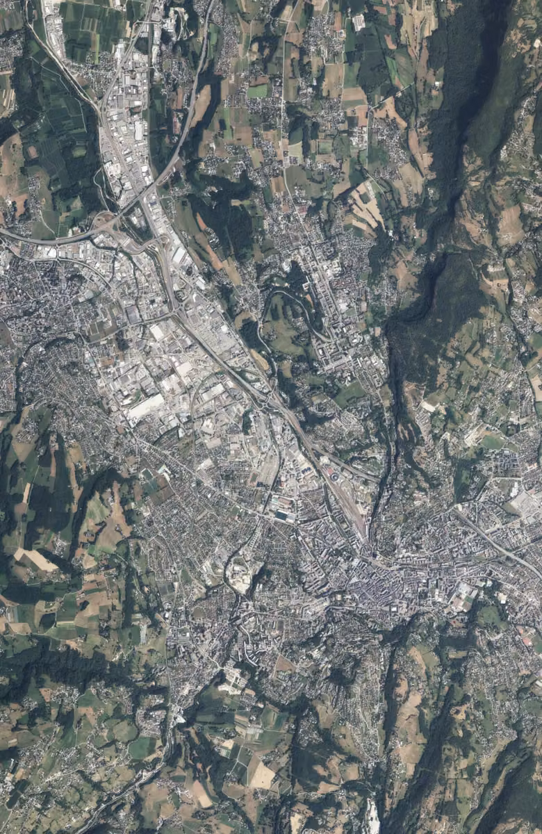 Chambéry aujourd'hui, le territoire vu du ciel