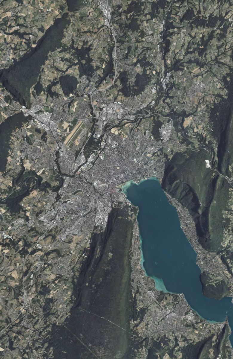 Annecy aujourd'hui, le territoire vu du ciel