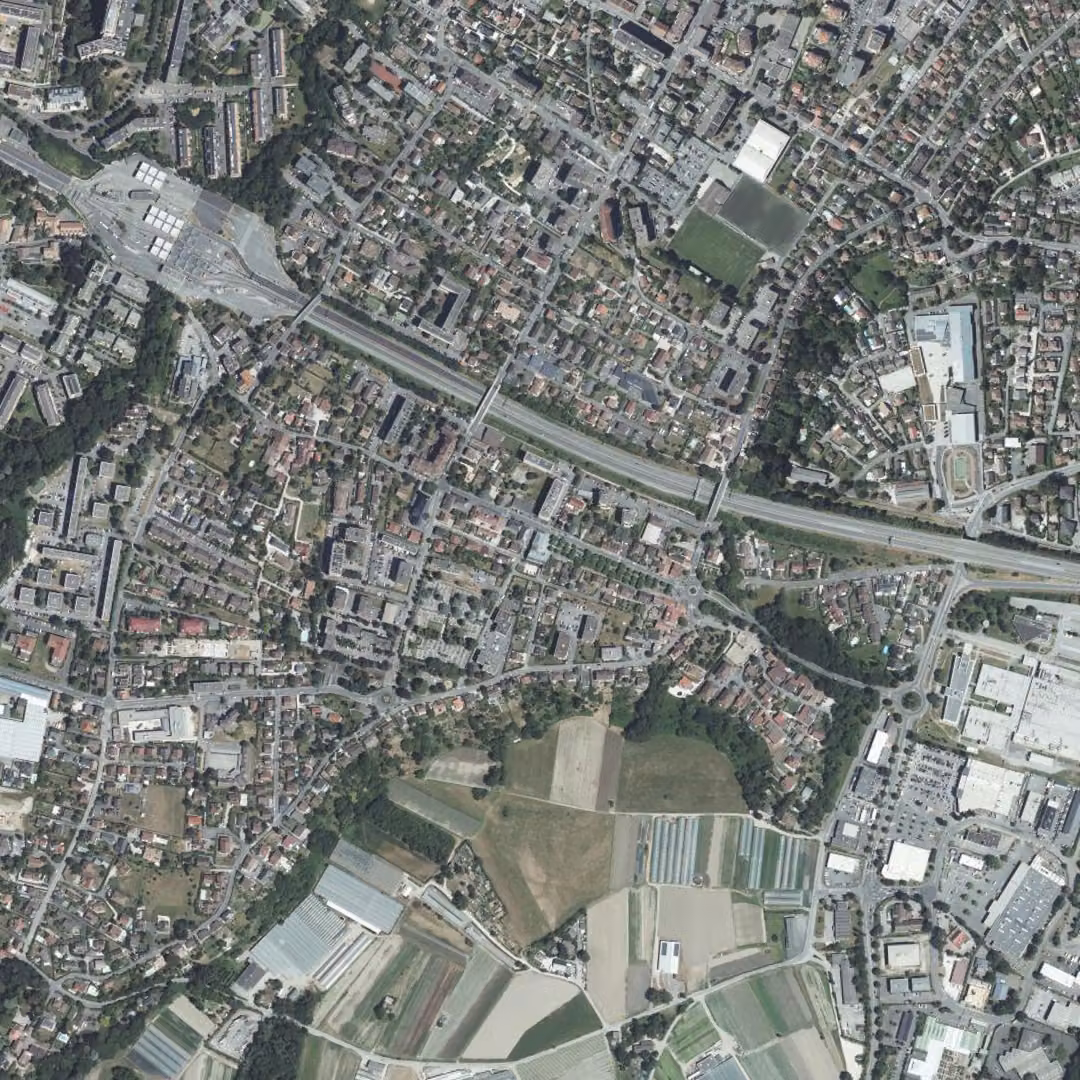 Gaillard aujourd'hui, le centre vu du ciel