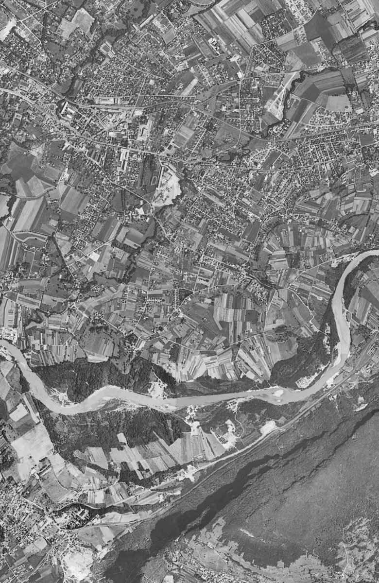 Gaillard en 1961, le territoire vu du ciel, au même cadrage