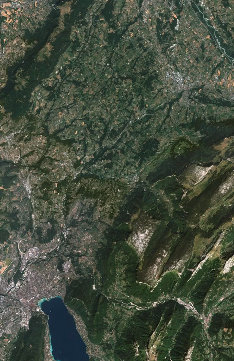 Fillière aujourd'hui, le territoire vu du ciel