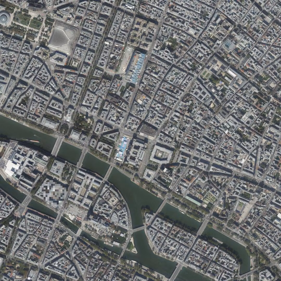 Paris aujourd'hui, le centre vu du ciel