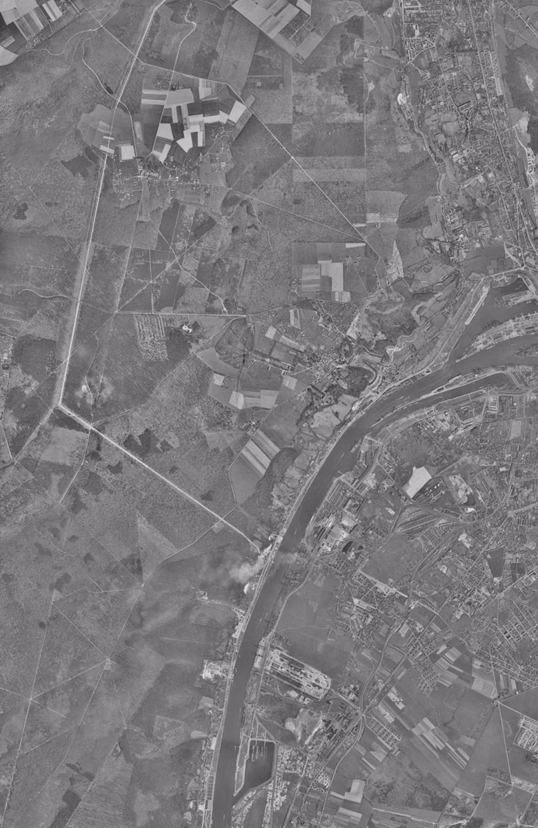 Canteleu en 1955, le territoire vu du ciel, au même cadrage