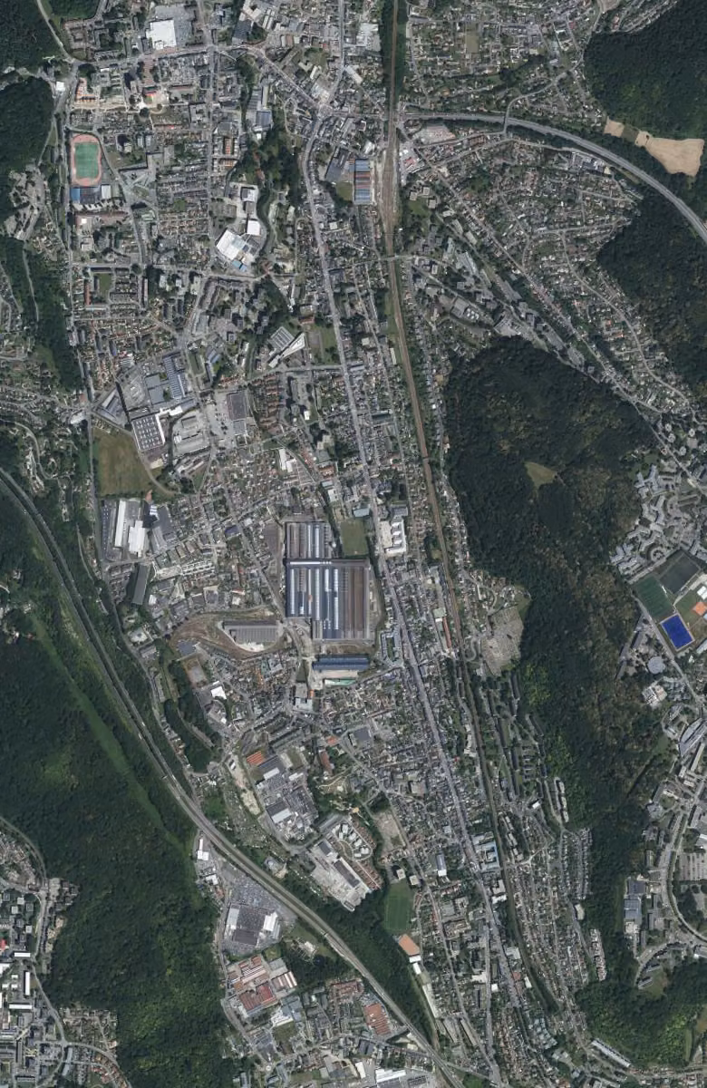 Déville-lès-Rouen aujourd'hui, le territoire vu du ciel