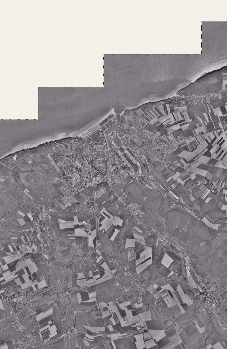 Dieppe en 1952, le territoire vu du ciel, au même cadrage